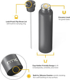 RTIC 26oz Journey Bottle for Water, Metal Stainless Steel Vacuum Insulated, BPA Free, Reusable, Hot and Cold Drinks, Travel, Sports, Camping, Graphite
