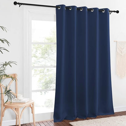 NICETOWN Blackout Navy Blue Bedroom Curtain 118 inches Long, Grommet Thermal - Image 2