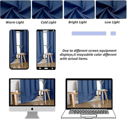 Simplebrand Ava Royal Blue Blackout Curtains - Image 9