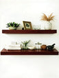 Solid Wood Floating Shelves, 40in Finished Real Wood Wall Shelves by Unknown