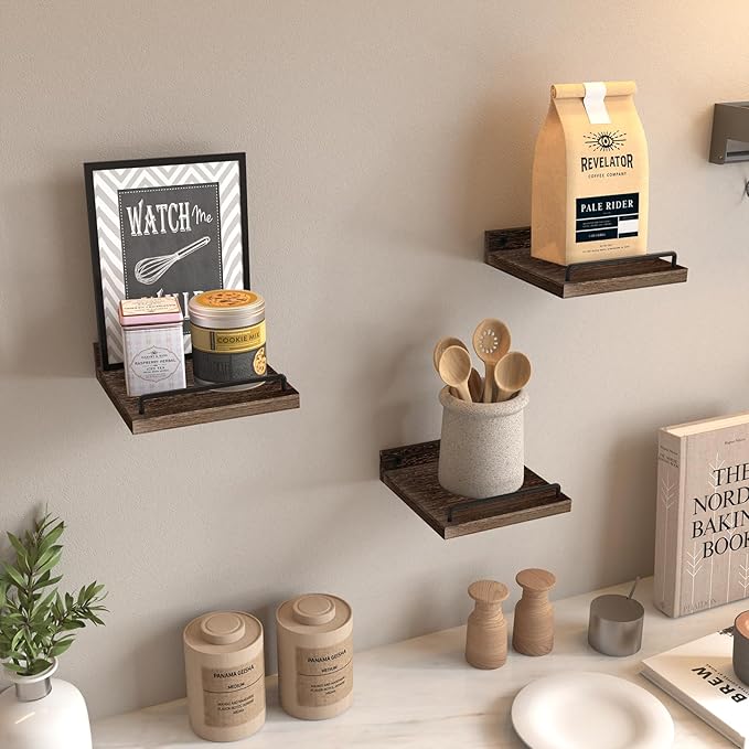 RYOFOBETTO Small Floating Shelf, 6X6 Inches Farmhouse Wall Shelves - Image 5