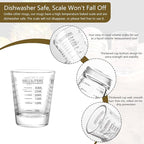 Shot Glasses Measuring Cup Set - 2 Pack Espresso Shot Glasses with Precise Measurement Marks,Heavy Duty Glass,Dishwasher Safe,Perfect for Coffee,Cocktails and Kitchen Use (Black & Red)