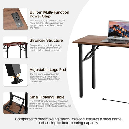 TEMI Small Computer Desk Folding Table - Image 9