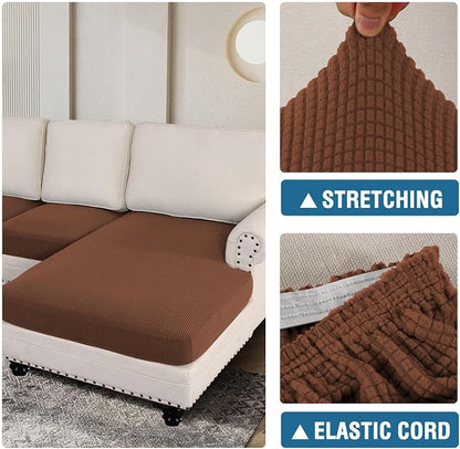 H.VERSAILTEX Sectional Couch Covers 3 Pieces Sofa Seat Cushion Covers L Shape - Image 7