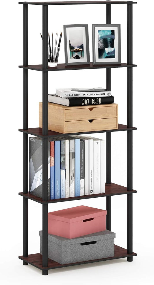 Furinno TURN-N-TUBE Storage Shelves, 5-Tier Book Shelf, Corner Shelf, Toolless by Furinno-FitsYourSpaceFitsYourBudget