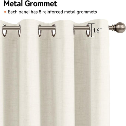 100% Blackout Linen Textured Curtains 72 Inch Long, Light Blocking, Thermal - Image 6
