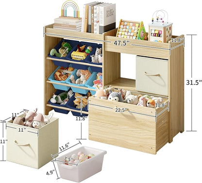 EXPERLAM Toy Storage Organizer for Kids, 9-Bin Toy Organizer - Image 2