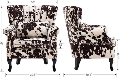 Cow Print Accent Chairs Set of 2 - Image 3