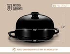 Kook Bread Oven, Sourdough Pan with Lid and Handles, Enameled Cast Iron Pan and Ceramic Lid, For Baking, Cooking, Roasting, Black