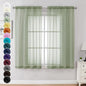 Chyhomenyc Sheer Curtains 63 Inch Length 2 Panels, Sage Green | Light Filtering by Chyhomenyc