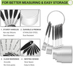 Measuring Cups and Measuring Spoons Set, Wildone Stainless Steel 8 Measuring Cups, 10 Measuring Spoons, 1 Leveler 1 Whisk & 5 Mini Spoons, for Dry and Liquid Ingredient - 25 Piece Black