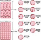 Animals & Flowers Silicone Candy molds, Non-Stick Gummy Bear Chocolate Gelatin Tray with 2 Droppers Creates 260 Alpaca, Clover, Animals, Rainbow & Cloud, Pack of 4