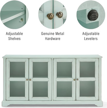 Crosley Furniture Holbrook Traditional Glass Door Sideboard Buffet Cabinet - Image 5