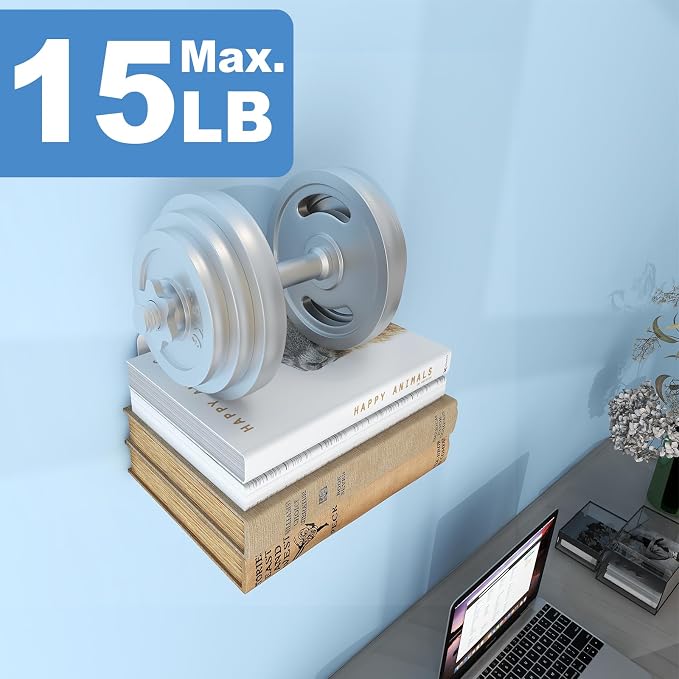 FENTEC Floating Book Shelves for Wall, Wall Mounted Invisible Floating Bookshelf - Image 4