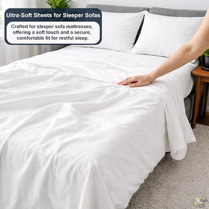 Cottington Lane Sleeper Sofa Sheets Queen Size, 4 Piece Premium Quality 100% - Image 3