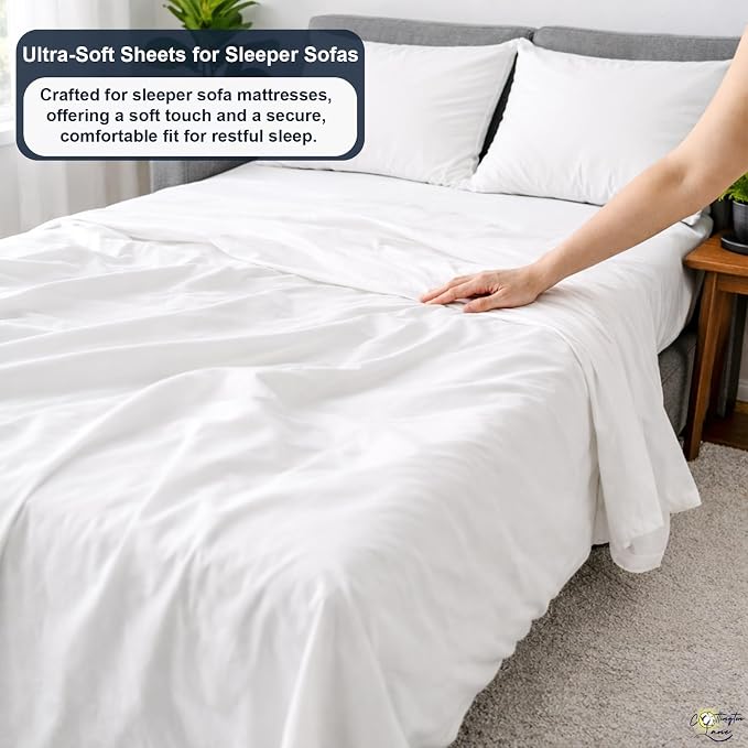 Cottington Lane Sleeper Sofa Sheets Queen Size, 4 Piece Premium Quality 100% - Image 3