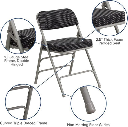 Flash Furniture 2 Pack HERCULES Series Premium Curved Triple Braced & Double - Image 5
