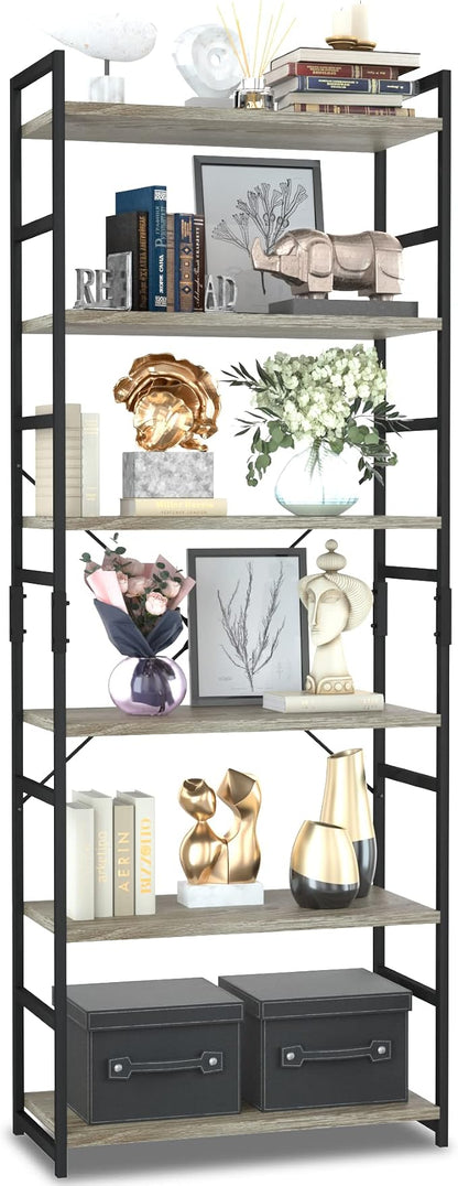 NUMENN 6 Tier Bookshelf, Tall Bookcase Shelf Storage Organizer, Modern Book by NUMENN
