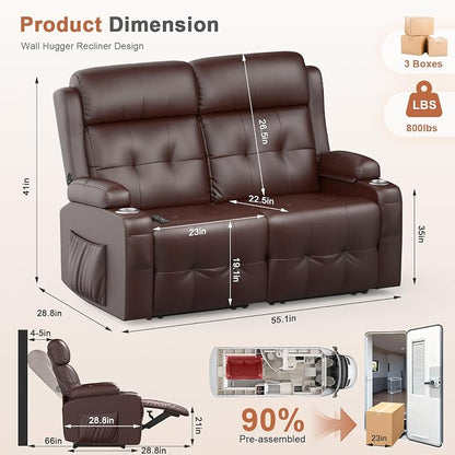 RV Loveseat Recliner Sofa, Wall Hugger Recliners - Image 2