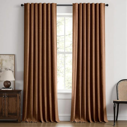 MIULEE 100% Blackout Linen Curtains by MIULEE