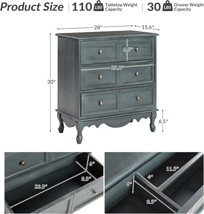 HULALA HOME 3-Drawer Nightstand - Image 2