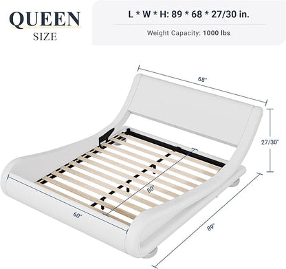 Allewie Queen Size Upholstered Platform Bed Frame - Image 2