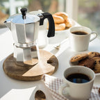 Zulay Moka Pot Espresso Stovetop Coffee Maker - Leak-Proof, Stainless Steel, Easy to Clean, Heat Resistant Handle & Knob - Makes 3 Espresso Cups - Silver