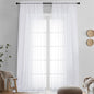 Sheer White Curtains 108" Inch Length 2 Panels Set, Light Filtering Soft Rod by OVZME