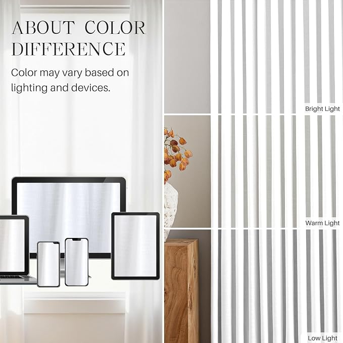 Pinch Pleated Linen White Blackout Curtains 102 Inches Long - Image 8