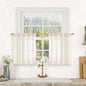 Kitchen Semi Sheer Linen Curtains 24 Inch Long by LAMIT
