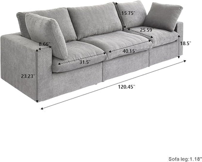 Cloud Modular Sectional Sofa Couch, 120.45" Convertible Couches 3 Seater Sofa - Image 2