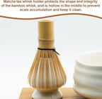 HARFINGTON Ceramic Chasen Stand 70mm Matcha Whisk Holder Teas Set Whisks Stand Traditional Matcha Tea Chasen Holder Tea Set Accessories for Tea Tasting, Brown