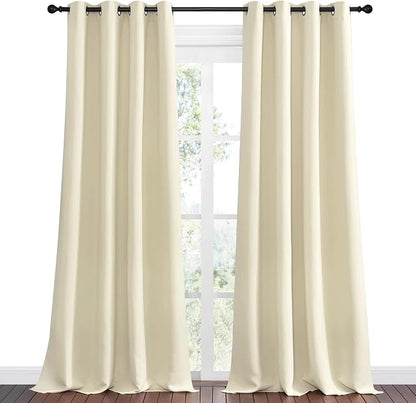 NICETOWN Beige Room Darkening Curtains 96" Long - Image 2