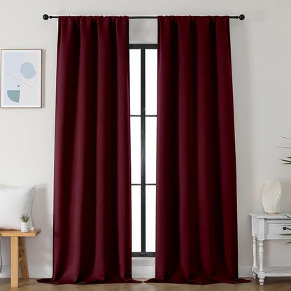 Simplebrand Ava Burgundy Blackout Curtains by Simplebrand