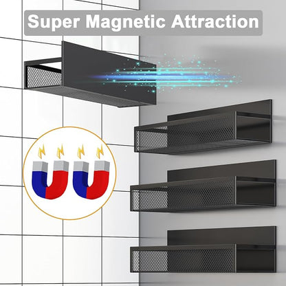 Aufworld Magnetic Spice Rack for Refrigerator, 5 Pack Magnetic Shelf, Moveable - Image 4