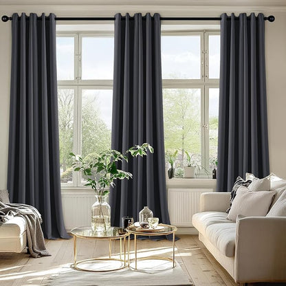 MIULEE Blackout Curtains for Bedroom 2 Panels 40 x 96 Inch Long Dark Grey | - Image 6