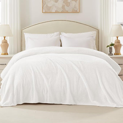 Exclusivo Mezcla Soft Waffle Fleece Bed Blanket Twin XL Size, Cozy Fluffy Design - Image 3