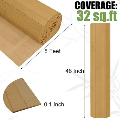 Bamboo Wall Panel for Interior Wall Decor, Renewable Pole Wrap Wainscoting Roll - Image 2