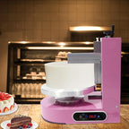 Cake Decorating Machine, 200W Electric Cake Cream Spreading Coating Machine with Adjustable Scraper, Turntable Cake Frosting Smoother, for 4-12in Cake, 60-320RPM (Pink)
