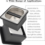 Espresso Knock Box, Stainless Steel Coffee Bag Container, With Steel Bracket And Noise Reducing Rubber Ring (S)