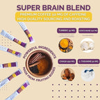 Grateful Earth Mushroom Coffee, Instant Espresso with Lion’s Mane Mushrooms, Chaga, L-Theanine, Super Brain Nootropic Blend, Focus, Energy, Immune Support & Gut Health, Dairy & Gluten Free, 20 Packets