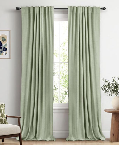 Faux Linen Total Blackout Curtains by 100BlackoutShield
