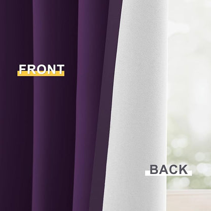 Yakamok Purple 100% Blackout Curtains 63 Inches Long - Image 6