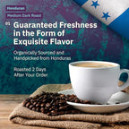Kochere Honduran Marcala Specialty Whole Bean Coffee – 1LB Medium Roast – Freshly Roasted to Order – Single Origin, Farm Direct, Rich Flavored Coffee Beans – Caramel & Brown Sugar Notes