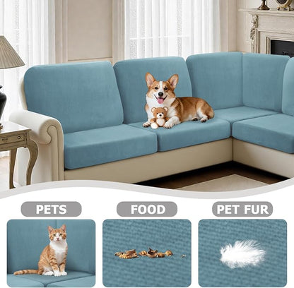 Arfntevss Sectional Couch Covers L Shape Couch Cushion Covers Slipcovers Fitted - Image 6