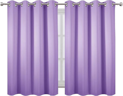 Lavender Blackout Curtains 52 x 54 Inch Length/Set of 2 Curtain Panels/Thermal - Image 2