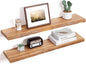 Floating Shelves for Wall Decor, Rustic Solid Elm Wood Live Edge Floating by FLYJOE