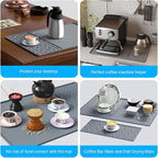 Silicone Coffee mat 24''x16'' – Non-Slip Bar Mat with Detachable Drying Layer for Espresso Machines, Countertops & Dish Racks