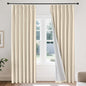 Joydeco 100% Blackout Pleated Curtains, Linen Window Curtains 2 Panel Sets 108 by JOYDECO
