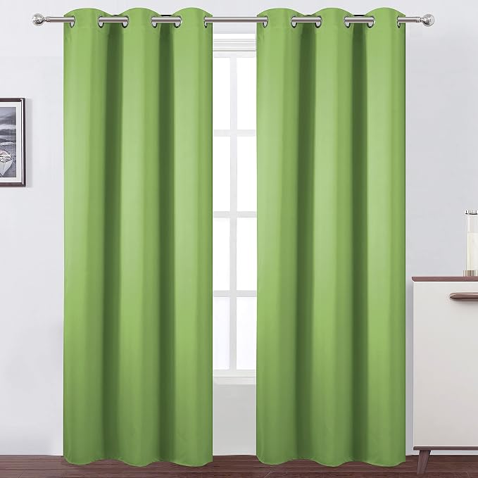 Light Green Thermal Blackout Curtains/42 x 95 Inch/Set of 2 Panels Room by Lemomo